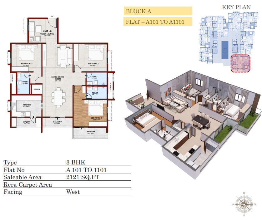3 BHK 2121 sqft