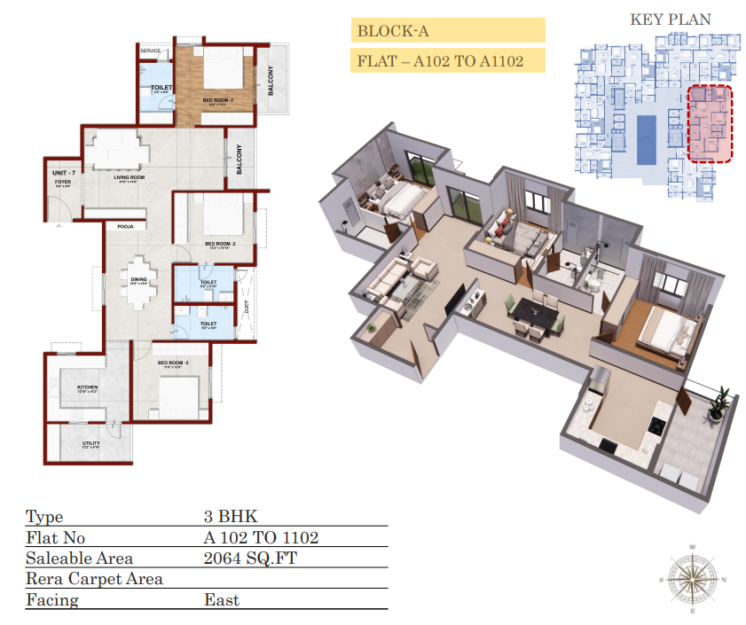 3 BHK 2064 sqft