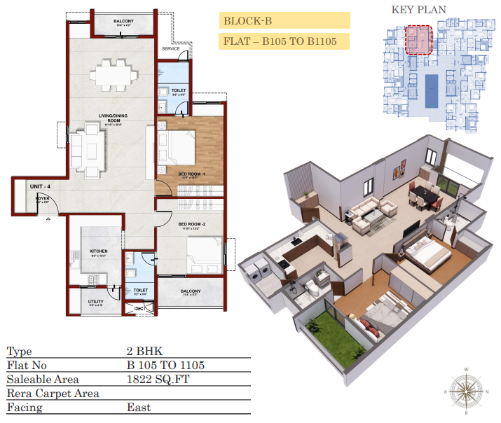 2 BHK 1822 sqft